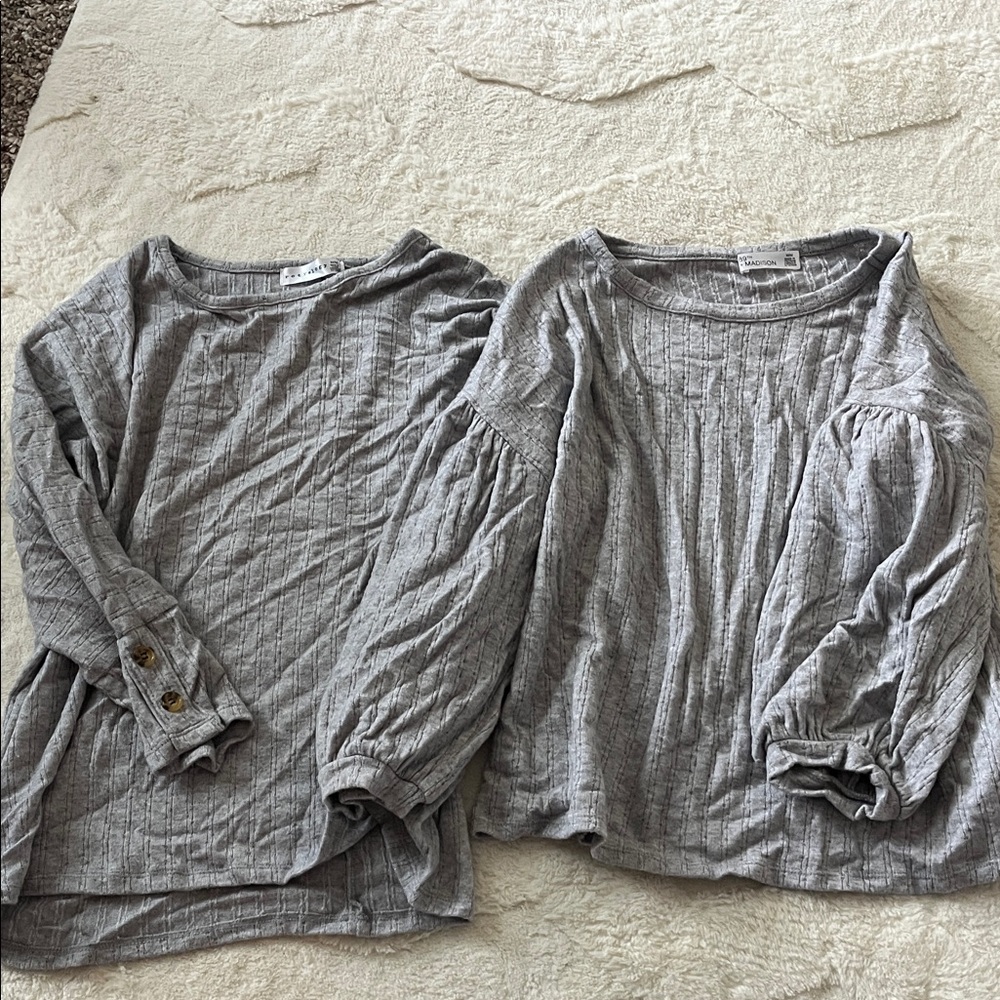 3 for $7 SALE     2 Gray 3/4 Sleeve Tops